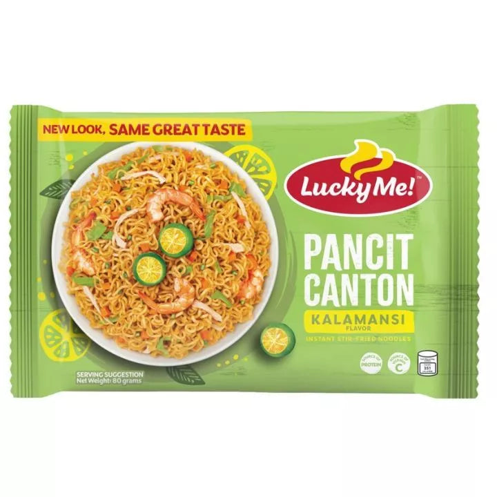 Lucky Me! Pancit Canton Kalamansi package on a white background