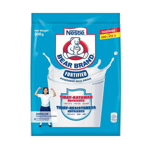 Front packaging of Nestlé Bear Brand Fortified Powdered Milk Drink 300g pouch